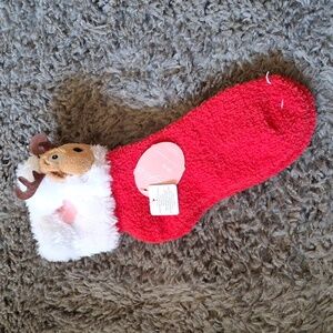 NWT Legale reindeer slipper socks